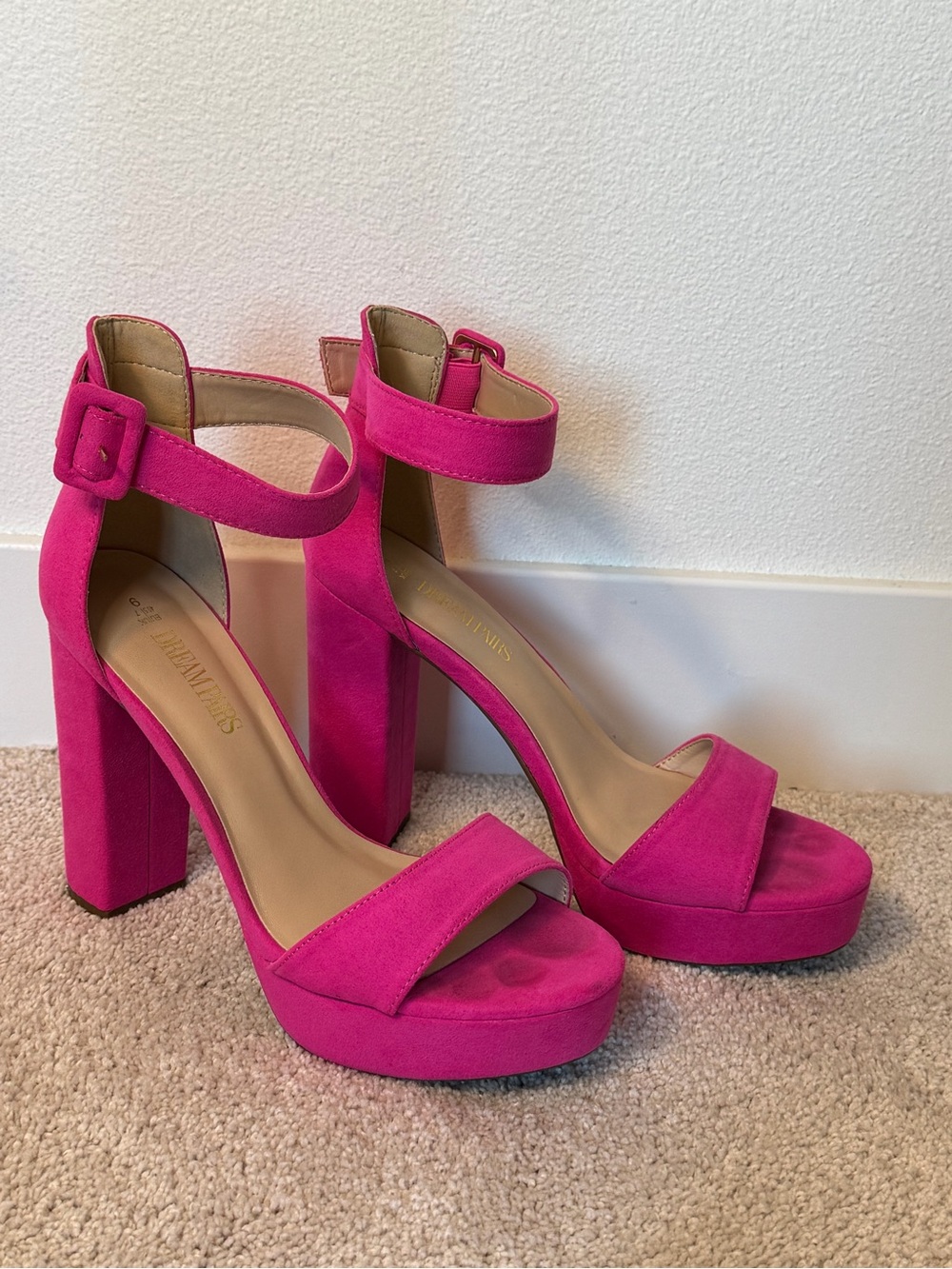 Dream Pairs Fuchsia Platform Ankle-Strap Block Heel Sandals - Women - Worn once!